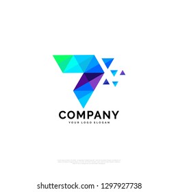 7 Logo-Symbol für VektorOrigami. Farbiges Logo für abstraktes Design-Template - Vektorgrafik