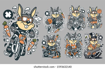 7 Vector Rabbit Cartoon Character