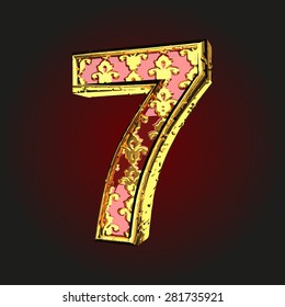 7 vector red letter with gold