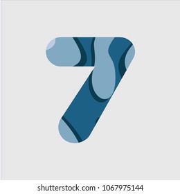 7 Water Font Vector Template Design Illustration