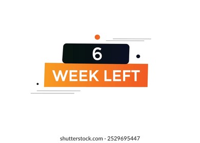 7 week left, icon, stile, timer, countdown, clock, time,  background, template, 7 week left countdown, sticker, left banner, business, sale, label button
