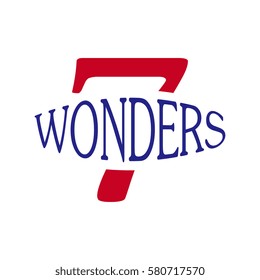 7 wonders vector icon
