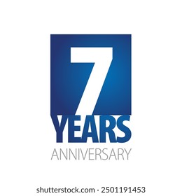 7 Year Anniversary blue white logo icon banner