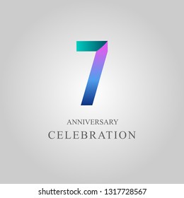7 Year Anniversary Celebration Vector Template Design Illustration