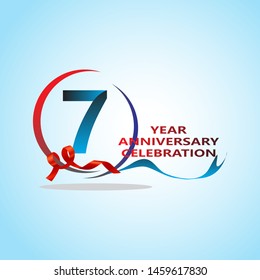 7 Year Anniversary celebration Vector Template Design Illustration