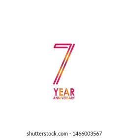 7 Year Anniversary Celebration Vector Template Design Illustration