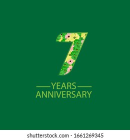 7 Year Anniversary Celebration Vector Template Design Illustration