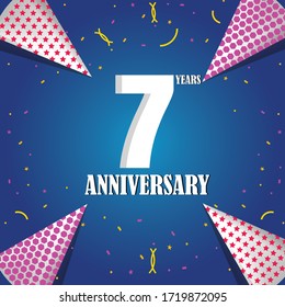 7 year anniversary celebration, vector design for celebrations, invitation cards and greeting cards