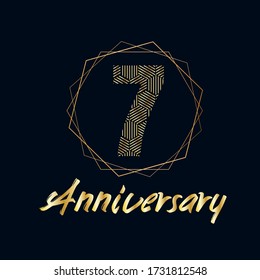 Celebración de 7 años, diseño vectorial para celebraciones, tarjetas de invitación y tarjetas de felicitación