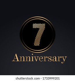 7 year anniversary celebration, vector design for celebrations, invitation cards and greeting cards