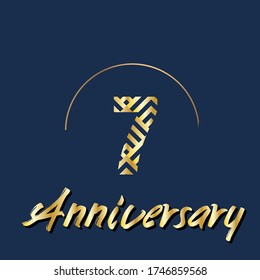 7 year anniversary celebration, vector design for celebrations, invitation cards and greeting cards