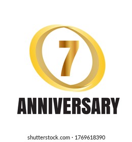 Celebración de 7 años, diseño vectorial para celebraciones, tarjetas de invitación y tarjetas de felicitación