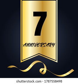 7 year anniversary celebration, vector design for celebrations, invitation cards and greeting cards