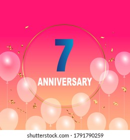7 year anniversary celebration, vector design for celebrations, invitation cards and greeting cards