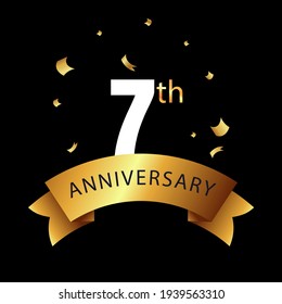 7 year anniversary celebration, vector design for celebrations, invitation cards and greeting cards