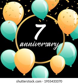 7 year anniversary celebration, vector design for celebrations, invitation cards and greeting cards