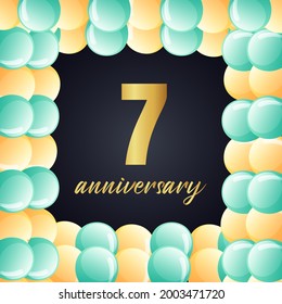 7 year anniversary celebration, vector design for celebrations, invitation cards and greeting cards