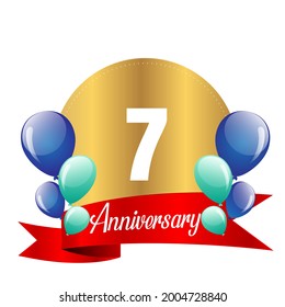 7 year anniversary celebration, vector design for celebrations, invitation cards and greeting cards