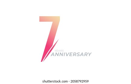 Vector De Celebración Del 7 Aniversario. Feliz Aniversario Saludo Celebra la Ilustración de Diseño de Plantilla