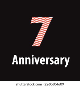 Celebración de 7 años, diseño vectorial para celebraciones, tarjetas de invitación y tarjetas de felicitación