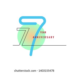 7 year anniversary logo design vector