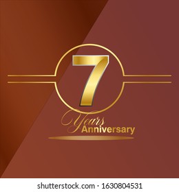 7 Year Anniversary Vector Template Design Illustration