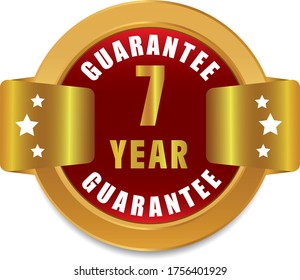 7 Year Guarantee stamp vector logo images, Guarantee vector stock photos, Guarantee vector illustration of logo