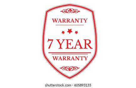7 year red warranty icon vector
