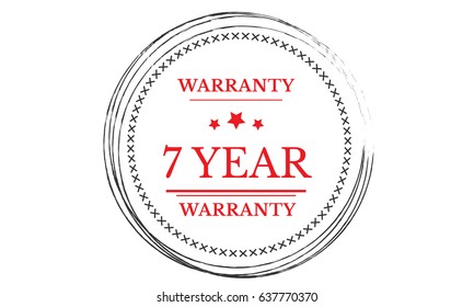 7 year warranty icon vector vintage grunge guarantee background