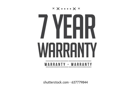 7 year warranty icon vector vintage grunge black guarantee background