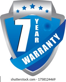 7 Year warranty stamp vector logo images, Warranty vector stock photos, Warranty vector illustration of logo.