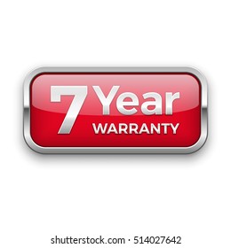 7 Year Warranty Vector Badge, Silver