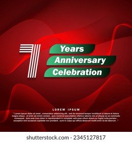 7 years anniversary celebration 3d vector template design illustration