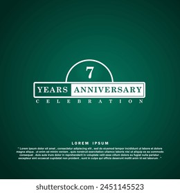 7 years anniversary celebration 3d vector template design illustration