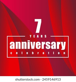 7 years anniversary celebration 3d vector template design illustration