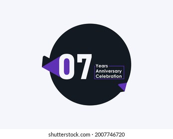7 Years Anniversary Celebration badge with banner image isolated on white background