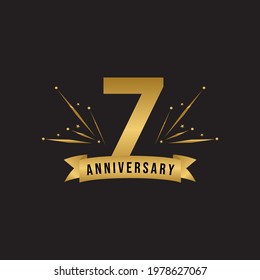 7 years anniversary celebration template for social media post, flyer, banner, poster, greeting cards, or print. Vector Eps10