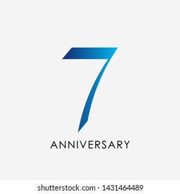 7 years anniversary celebration vector template design illustration