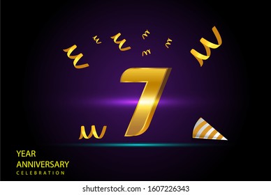 7 Years Anniversary Celebration Vector Template Design Illustration