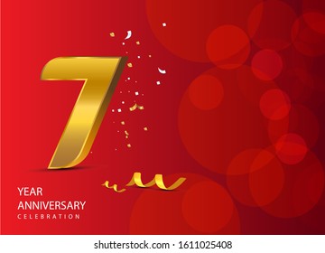 7 Years Anniversary Celebration Vector Template Design Illustration