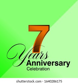 7 Years Anniversary Celebration Vector Template Design Illustration