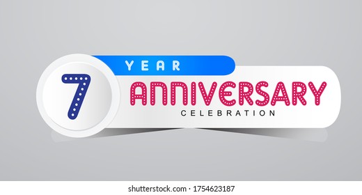 7 Years Anniversary Celebration Vector Template Design Illustration