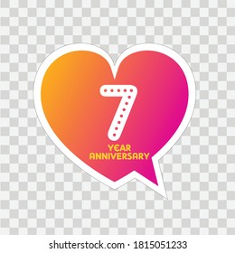 7 Years Anniversary Celebration Vector Template Design Illustration