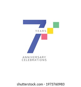 7 Years Anniversary Celebration Vector Template Design Illustration