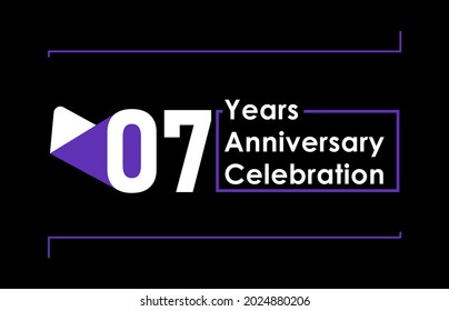 7 Years Anniversary Celebration Vector Template Design