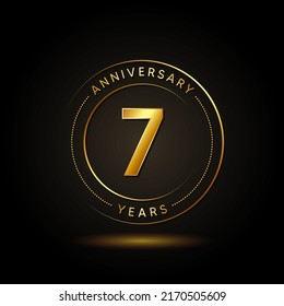 Ilustración de diseño de plantillas vectoriales de celebración de 7 años