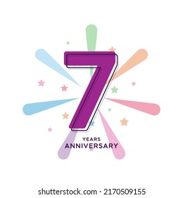 7 Years Anniversary Celebration Vector Template Design Illustration