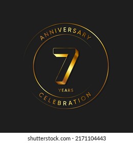 7 Years Anniversary Celebration, Vector Design Illustration Template