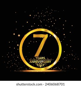Plantilla de ilustración de diseño de vectores para la celebración del 7 años
