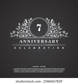 7 years anniversary celebration vector template design illustration